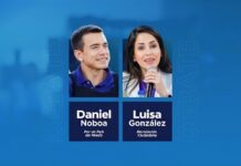 Luisa González de RC5 y Daniel Noboa de ADN, abordaron sus planes de trabajo en 4 ejes preparado por el Comité Nacional de Debates en los temas de lo Económico, Seguridad, Social y Político.